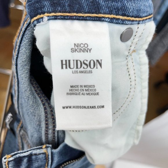 HUDSON NICO Ripped Mid Rise Blue Medium Wash Jeans Size 27 - Picture 4 of 4